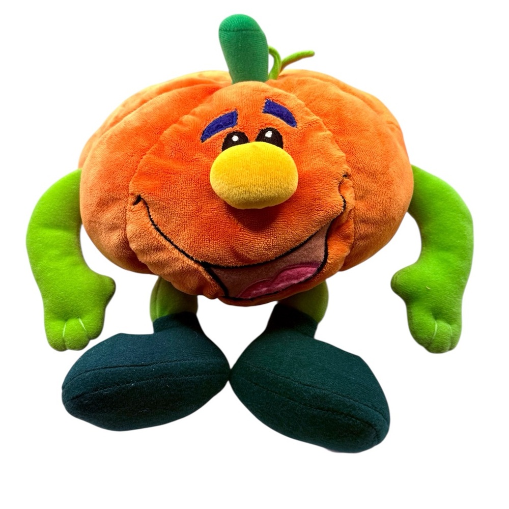 Vintage Happy Haunters Orange Halloween Plush Pumpkin Toy with Arms & Legs